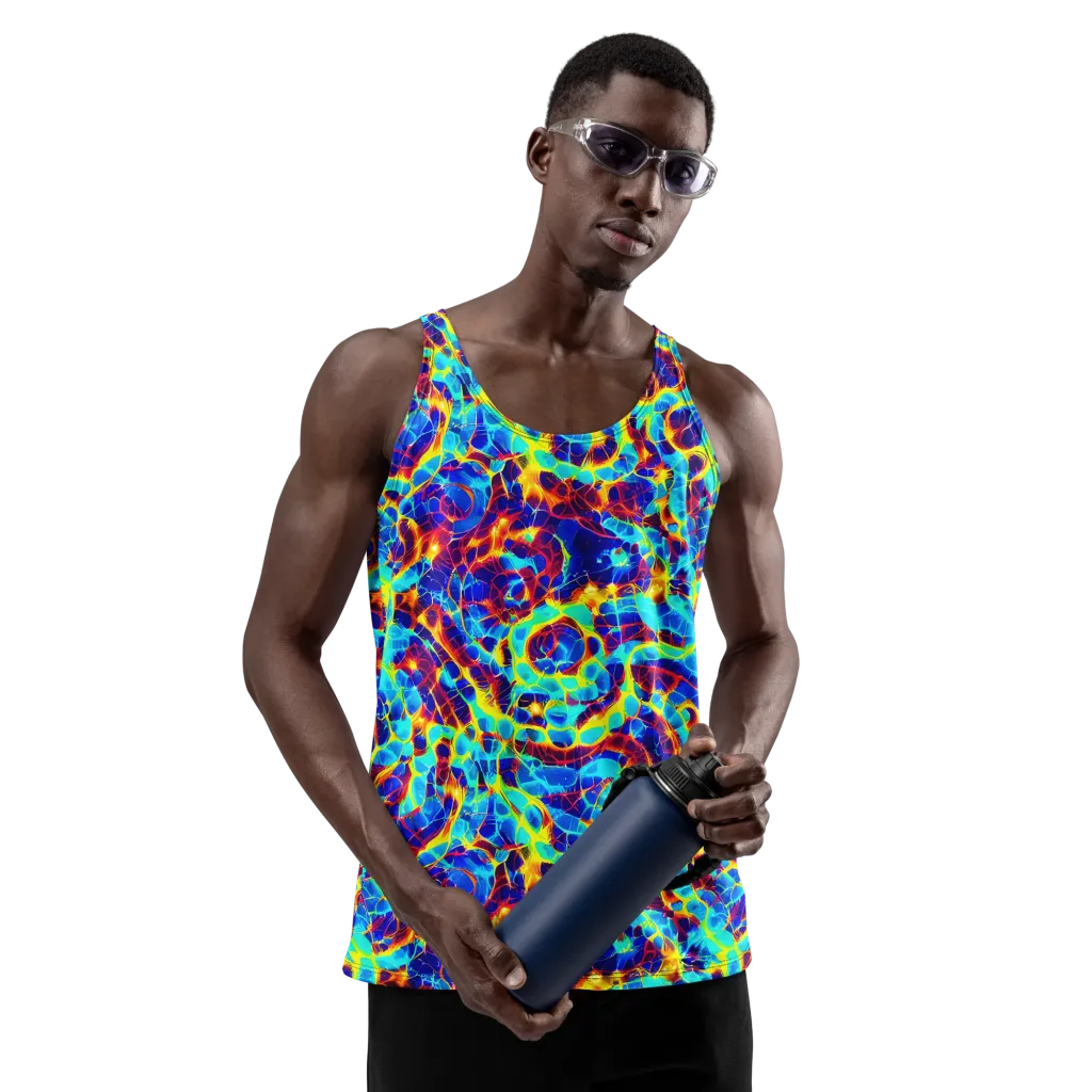 Cobalt Plasma on Men's Tank Top — Front