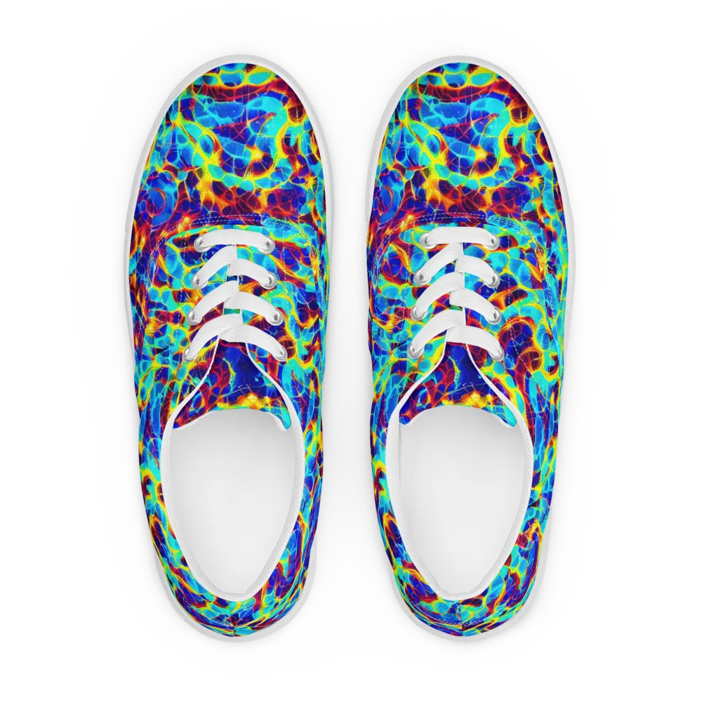 Cobalt Plasma on Men's Lace-Up Canvas Shoes — Front