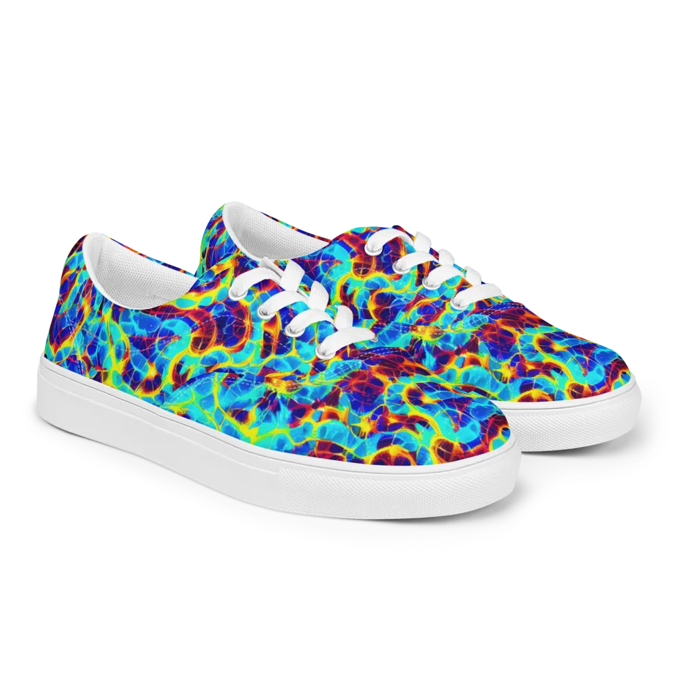 Cobalt Plasma on Men's Lace-Up Canvas Shoes — Right Front