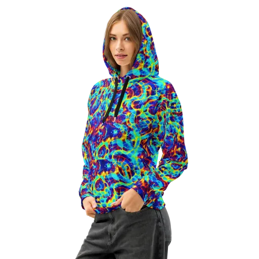 Cobalt Plasma on a Cotton Hoodie