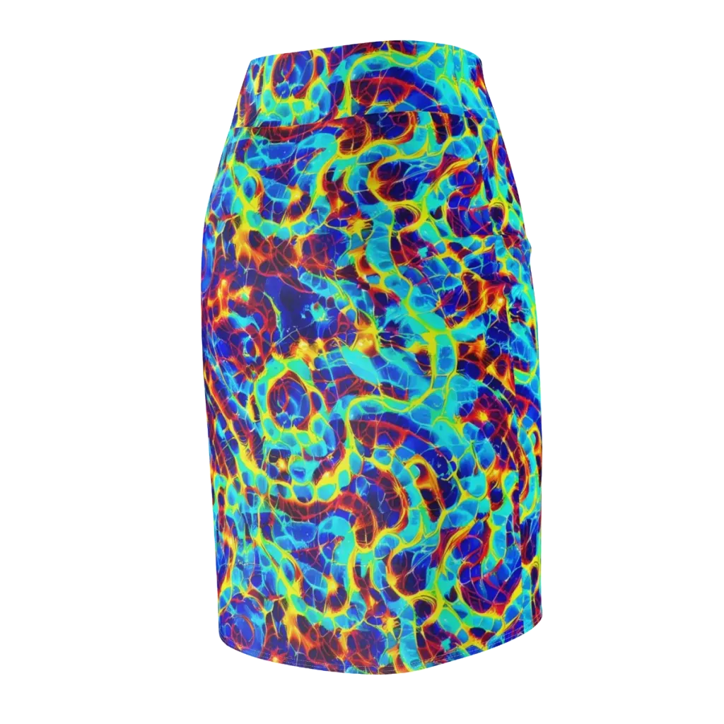 Cobalt Plasma on Pencil Skirt — Back Side