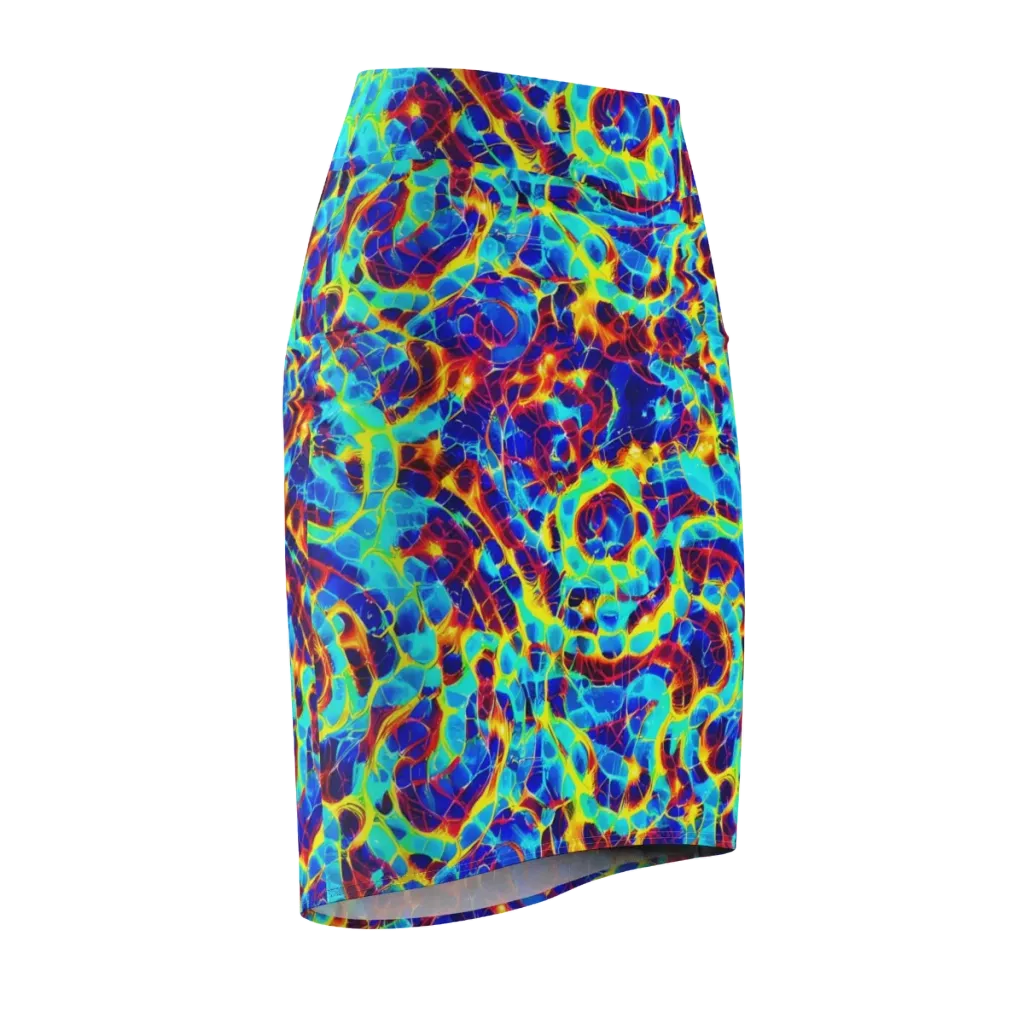 Cobalt Plasma on Pencil Skirt — Front Side