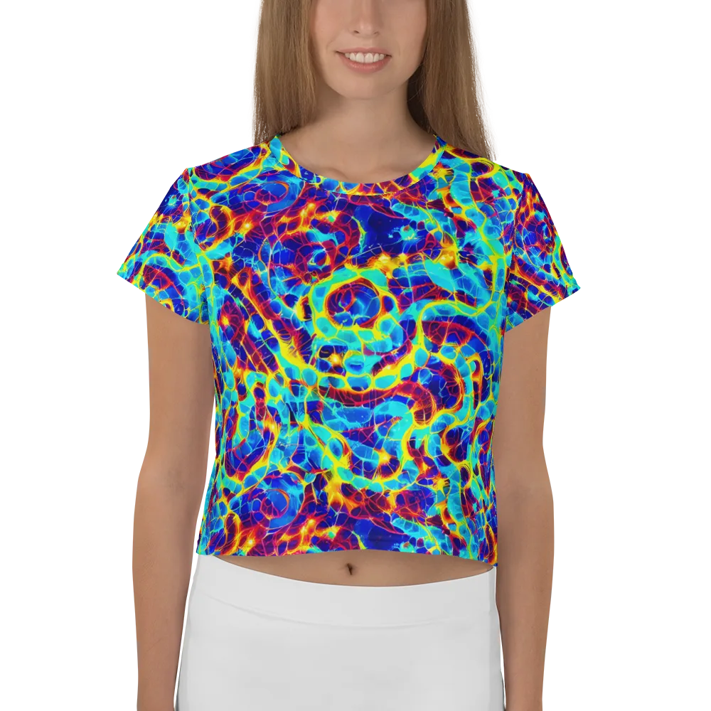 Cobalt Plasma on Crop Tee — Front