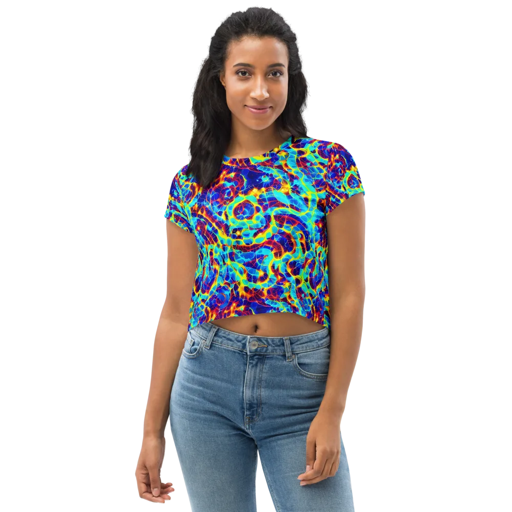 Cobalt Plasma on Crop Tee — Front