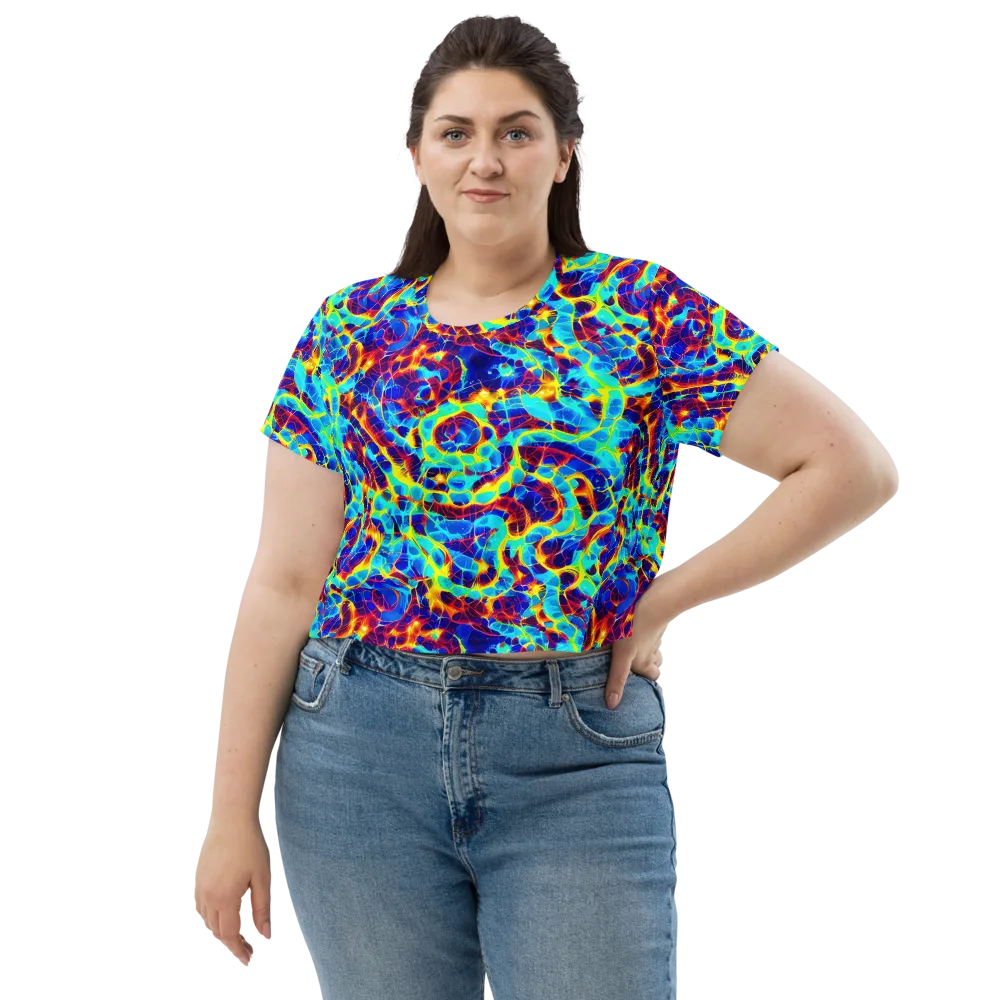 Cobalt Plasma on Crop Tee — Front