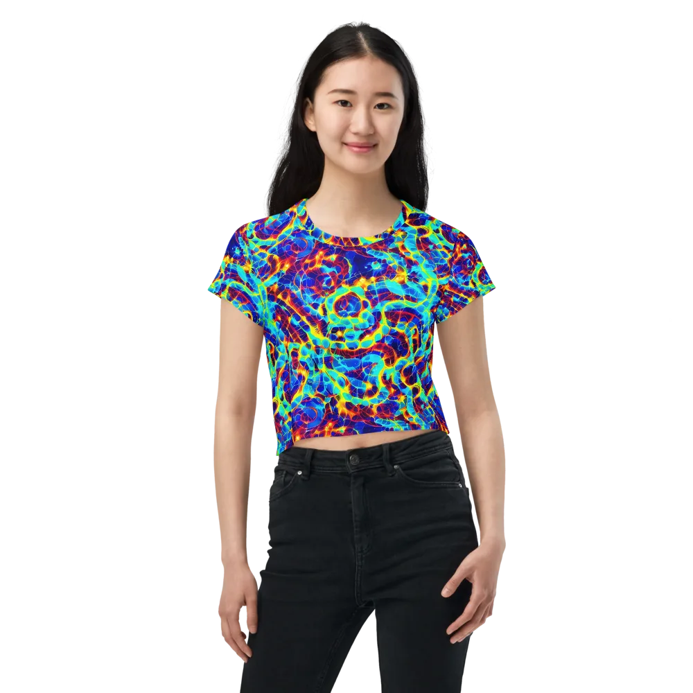 Cobalt Plasma on Crop Tee — Front
