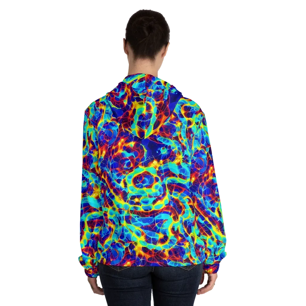 Cobalt Plasma on Women's Full-Zip Hoodie — Back On Person