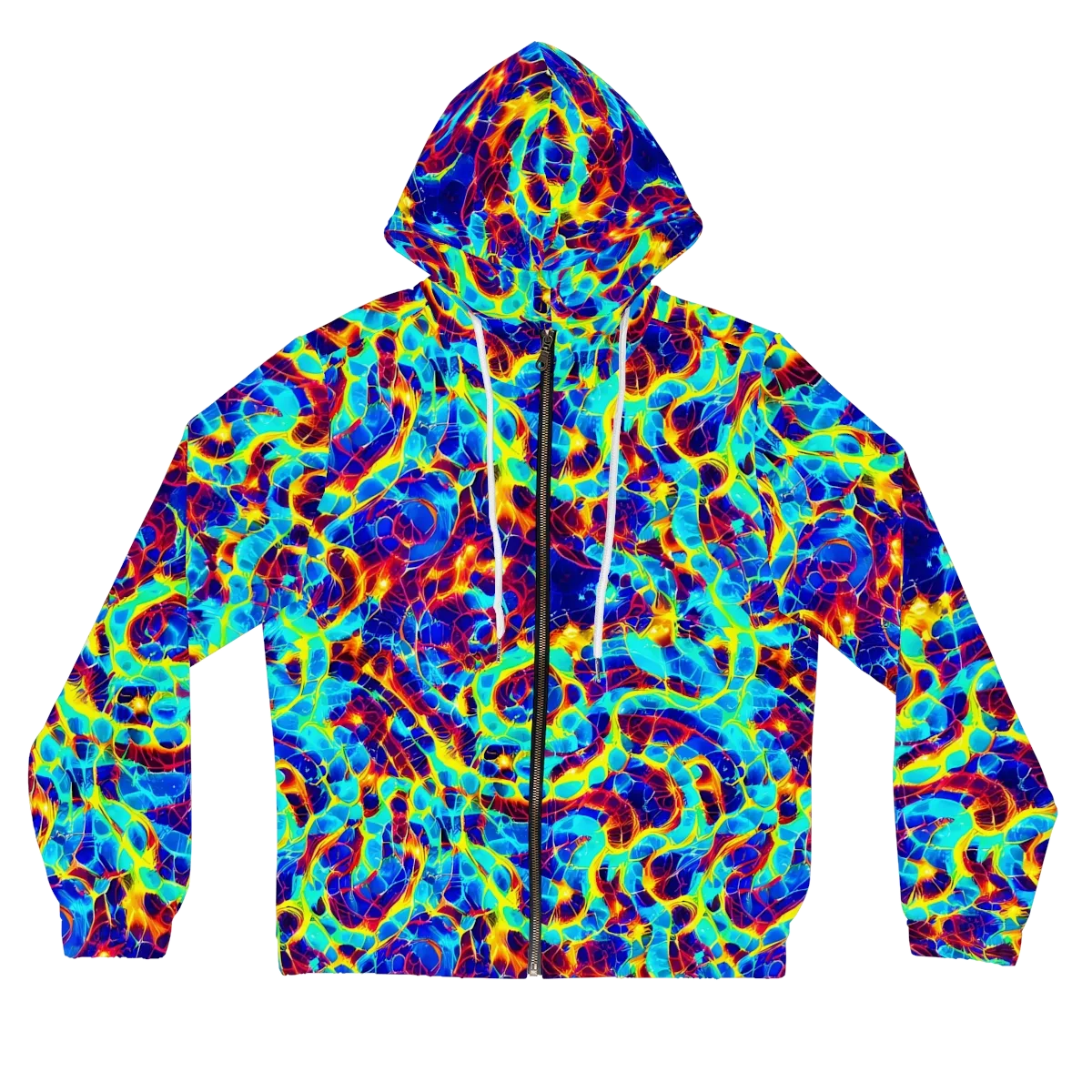 Cobalt Plasma on Women's Full-Zip Hoodie — Front