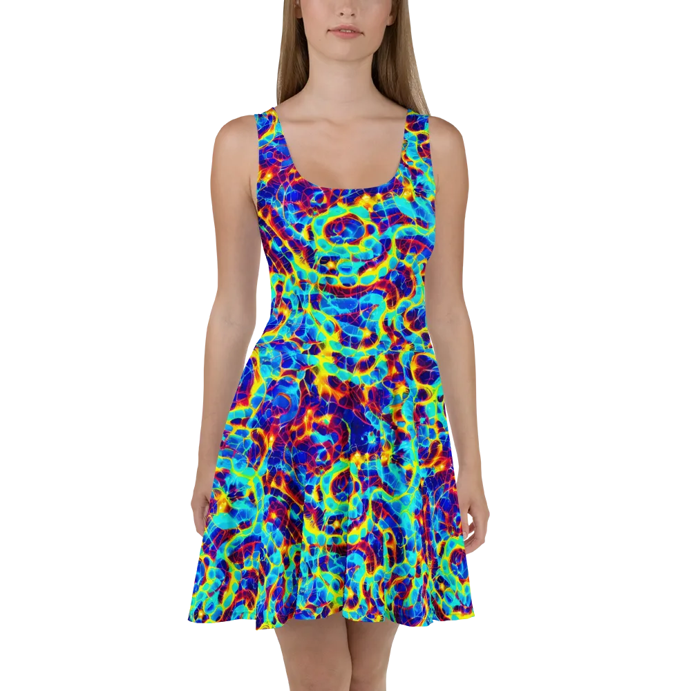 Cobalt Plasma on Skater Dress — Front