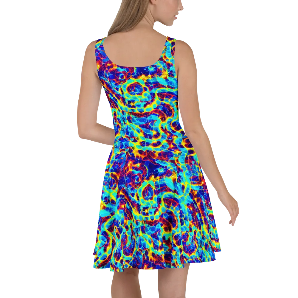 Cobalt Plasma on Skater Dress — Back