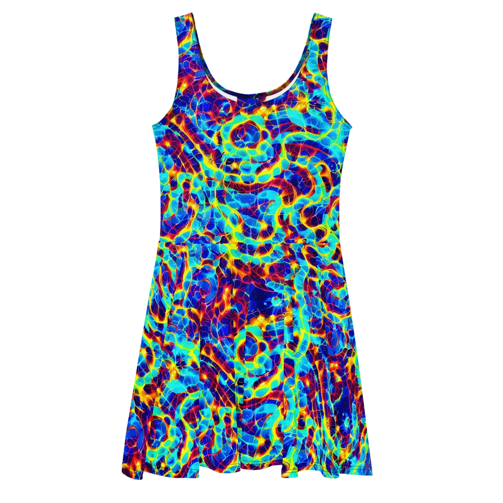 Cobalt Plasma on Skater Dress — Front