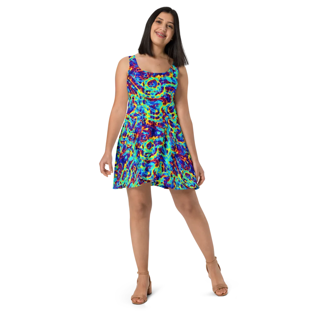 Cobalt Plasma on Skater Dress — Front