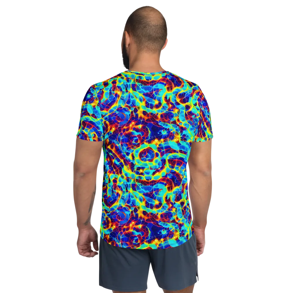 Cobalt Plasma on Men's Athletic T-Shirt — Back