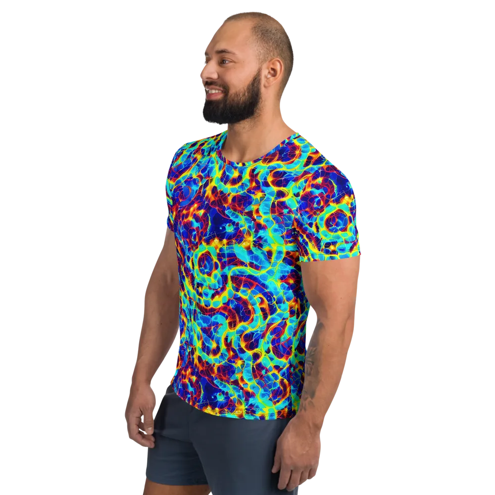 Cobalt Plasma on Men's Athletic T-Shirt — Left