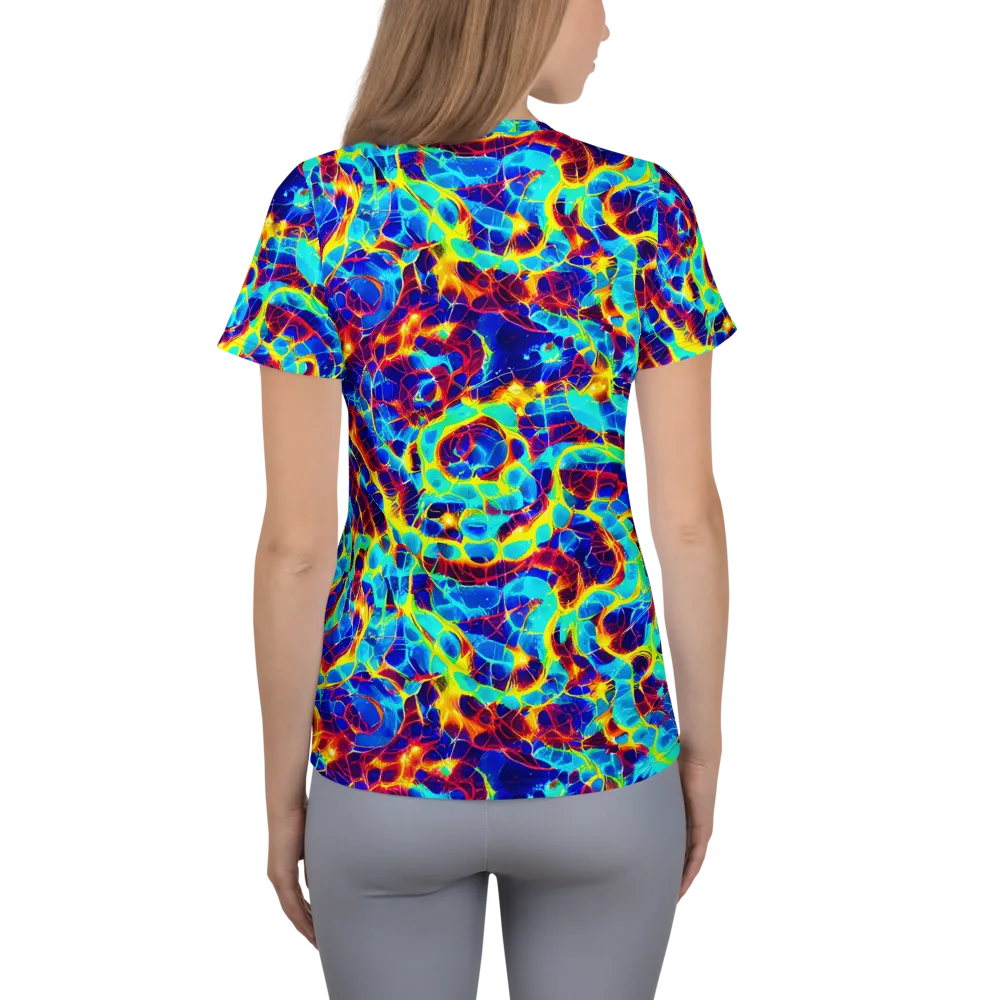 Cobalt Plasma on Women's Athletic T-Shirt — Back