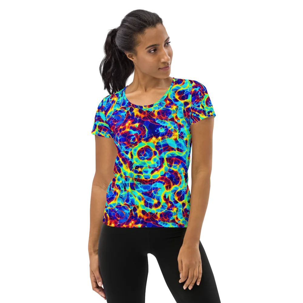 Cobalt Plasma on Women's Athletic T-Shirt — Front