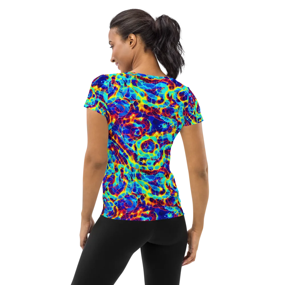Cobalt Plasma on Women's Athletic T-Shirt — Back