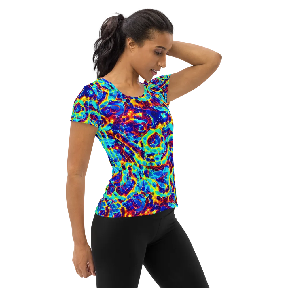 Cobalt Plasma on Women's Athletic T-Shirt — Right