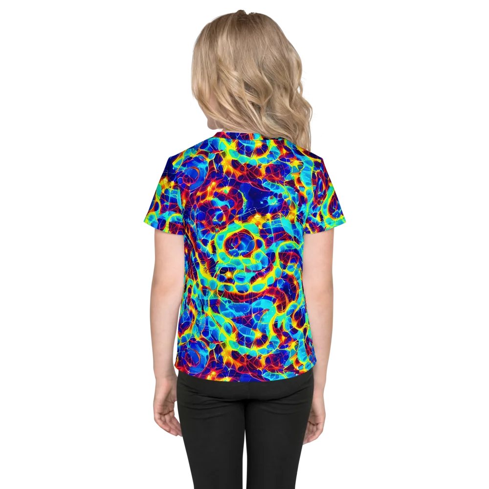 Cobalt Plasma on Kids Crew Neck T-Shirt — Back