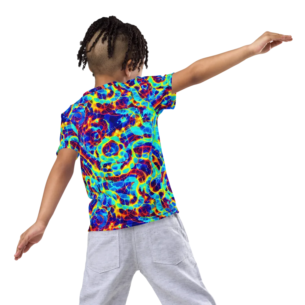 Cobalt Plasma on Kids Crew Neck T-Shirt — Back