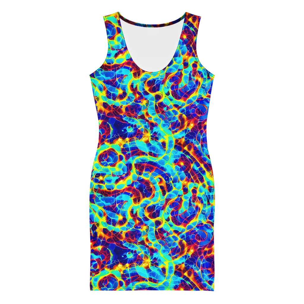 Cobalt Plasma on Bodycon Dress — Front