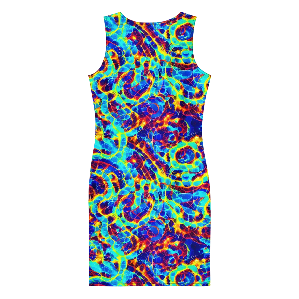 Cobalt Plasma on Bodycon Dress — Back