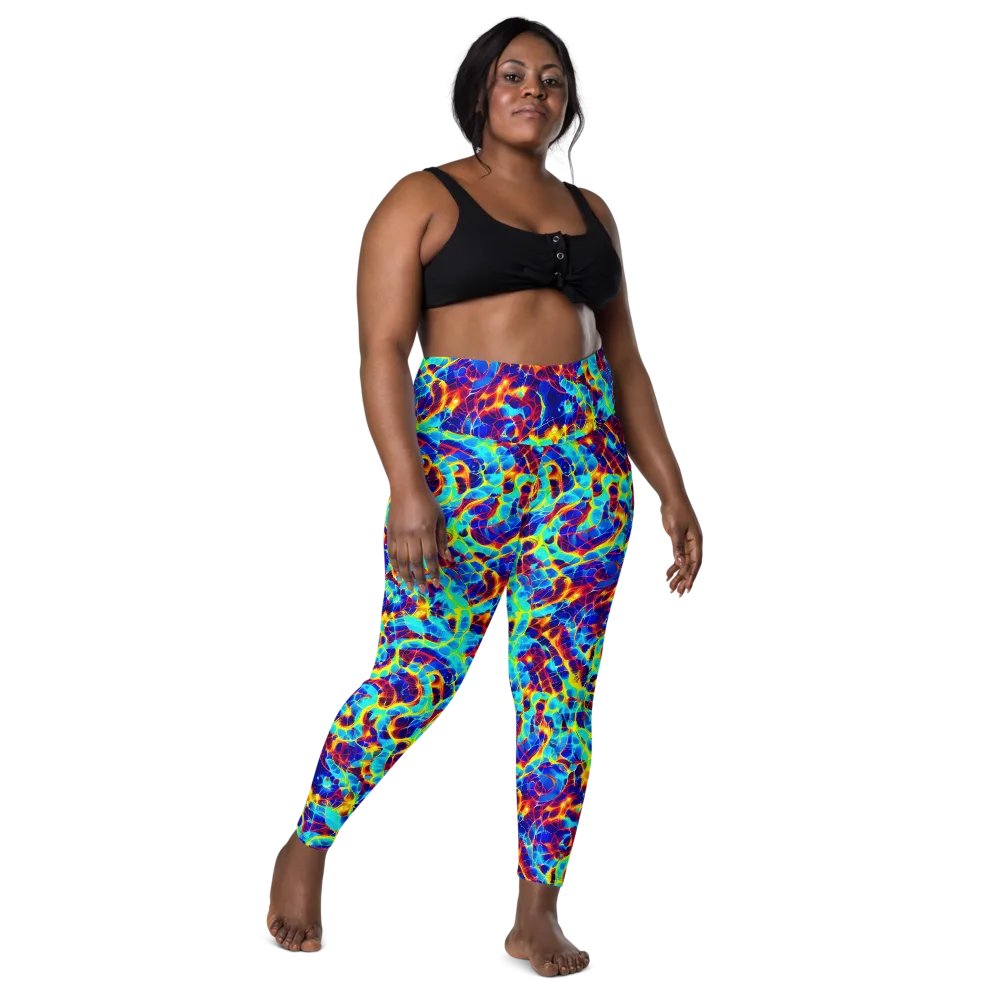 Cobalt Plasma on Leggings with Pockets — Front