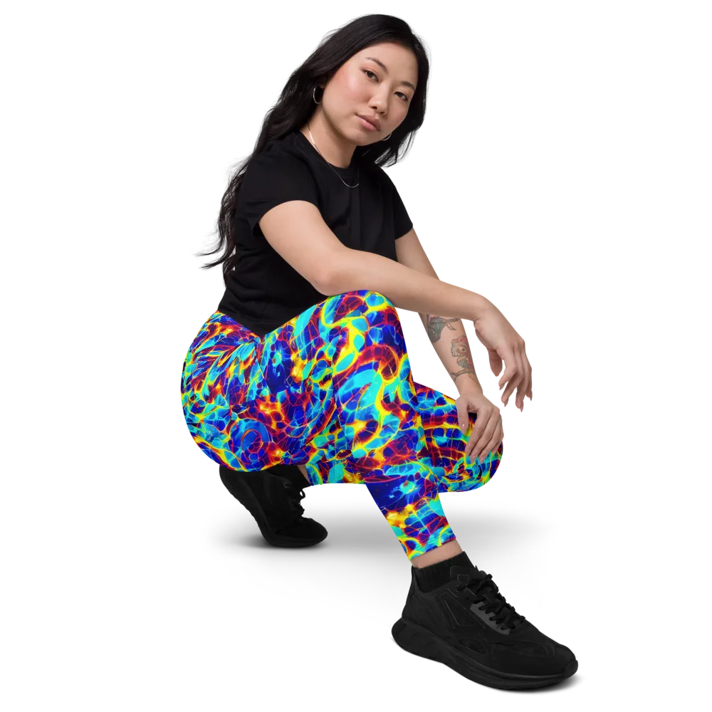 Cobalt Plasma on Leggings with Pockets — Right Front