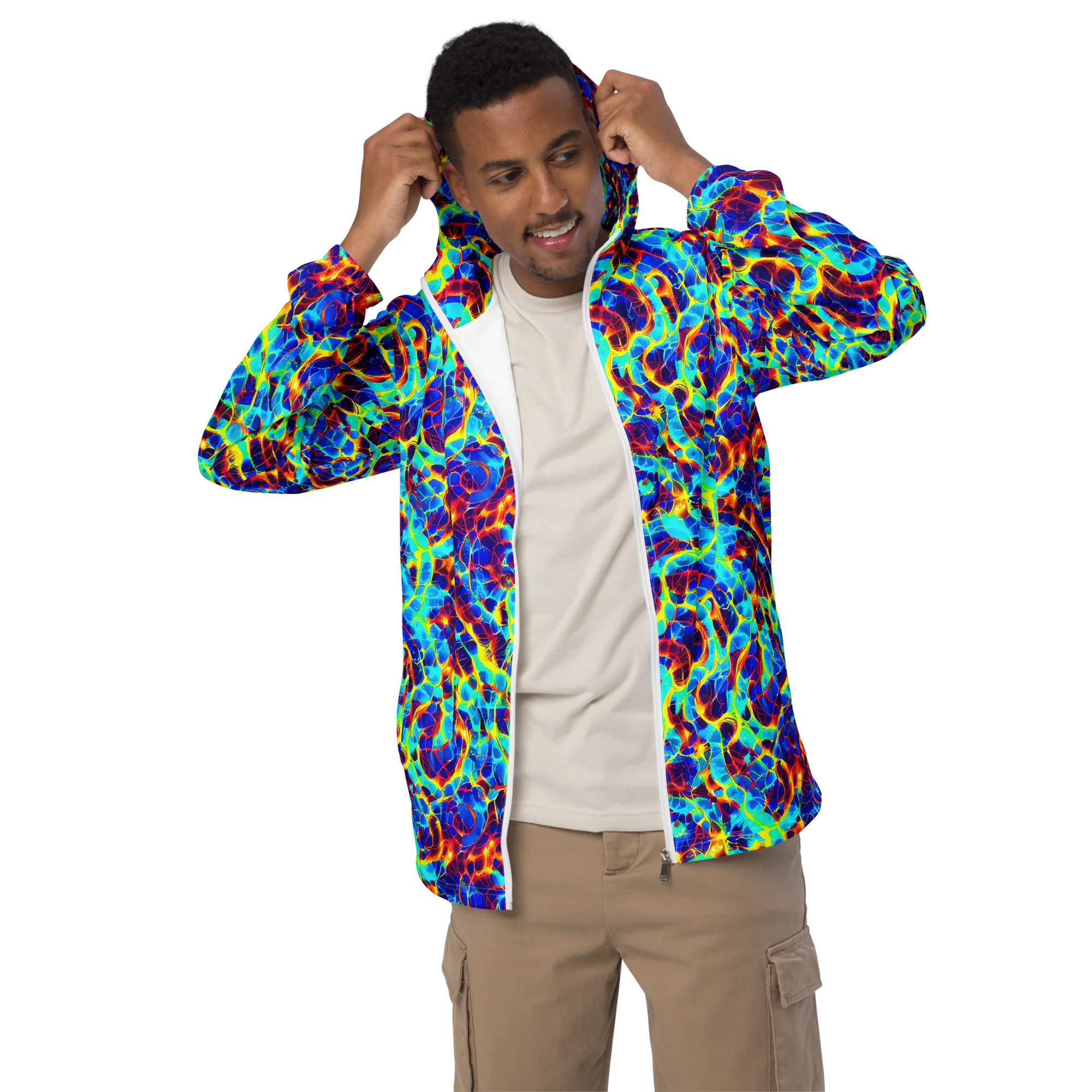 Cobalt Plasma on Men's Windbreaker — Front