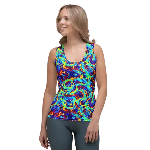 Cobalt Plasma on a Women's Tank Top