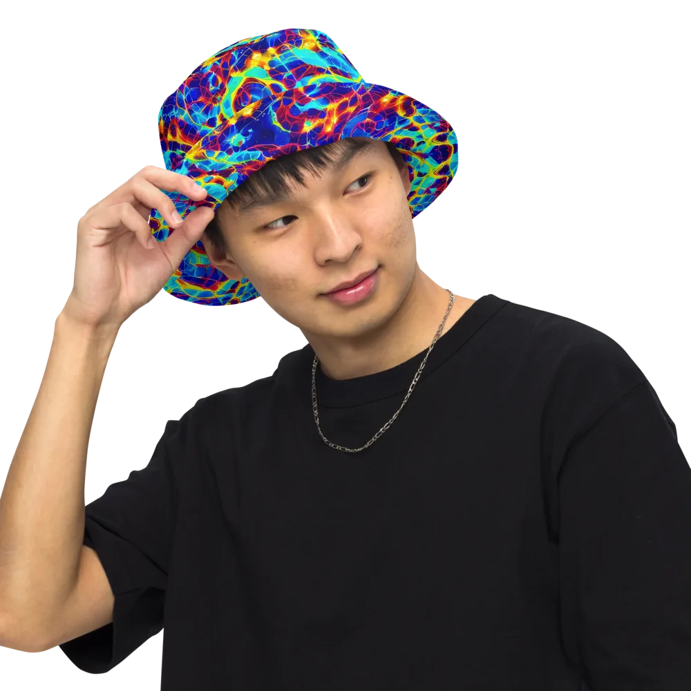 Cobalt Plasma on Reversible Bucket Hat — Front Inside