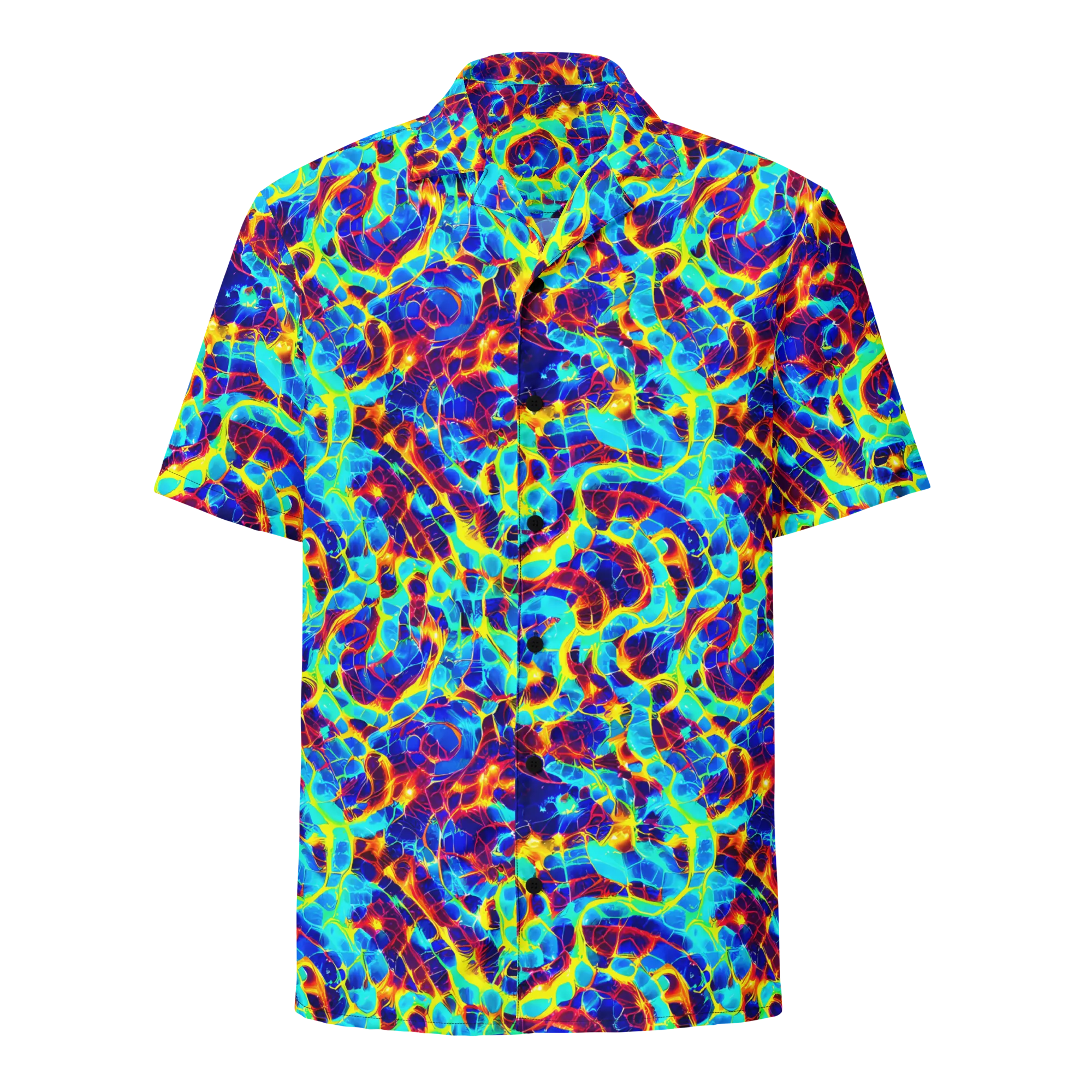 Cobalt Plasma on Button Shirt — Front