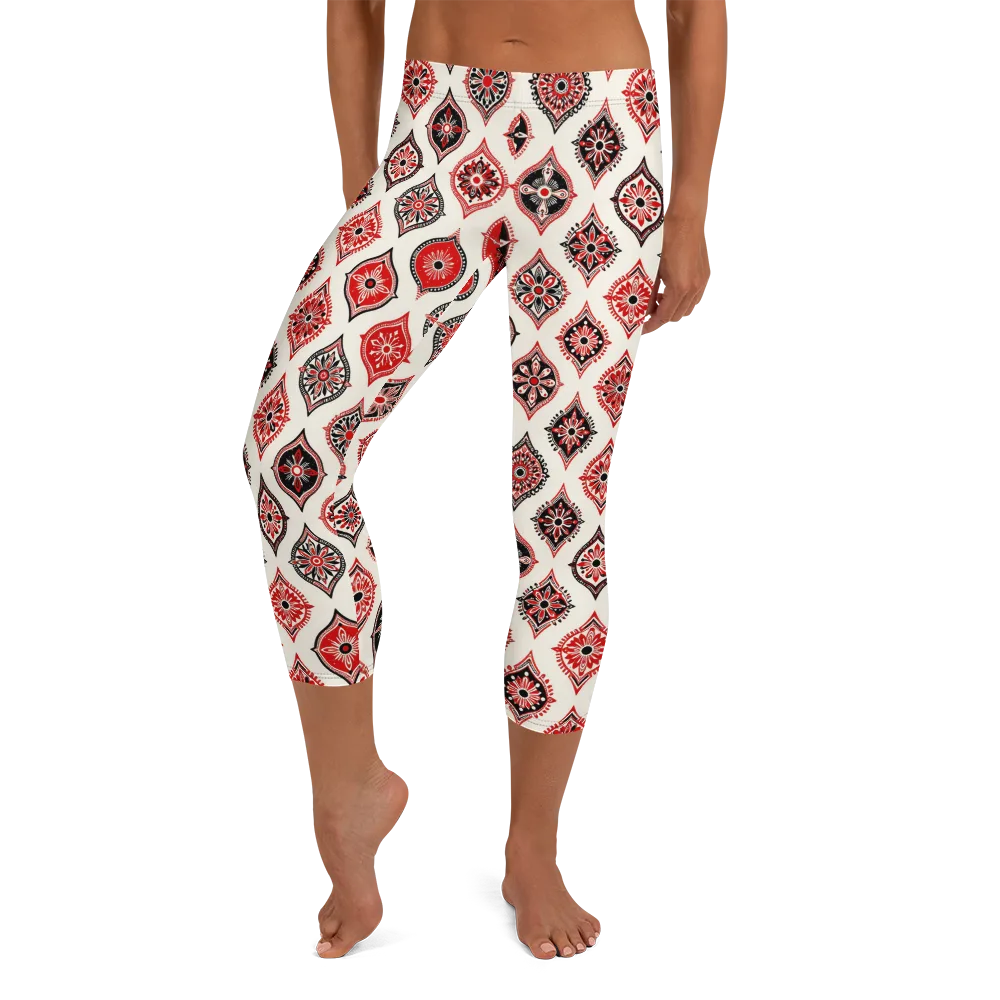 Ruby Caravan on Capri Leggings — Front
