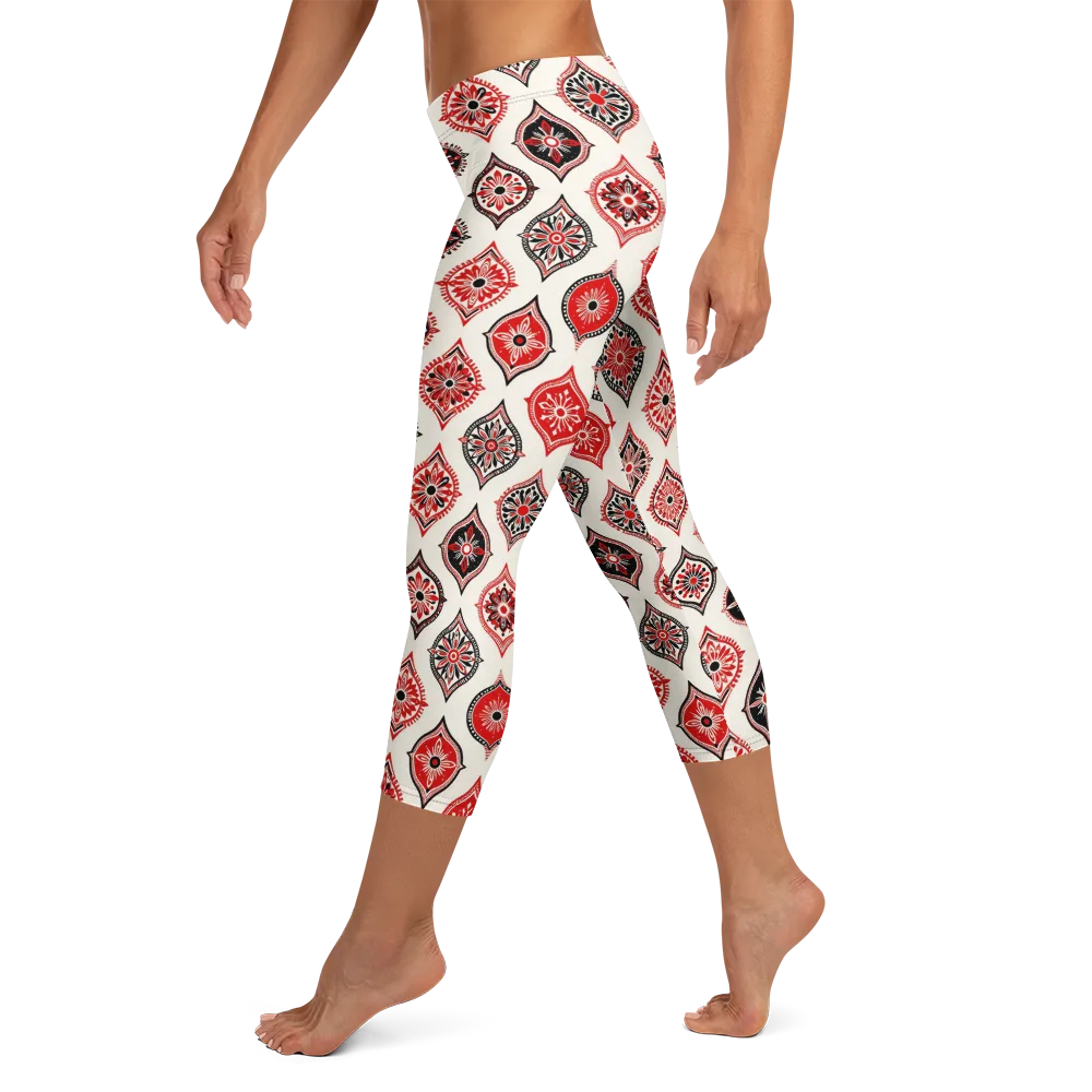 Ruby Caravan on Capri Leggings — Left