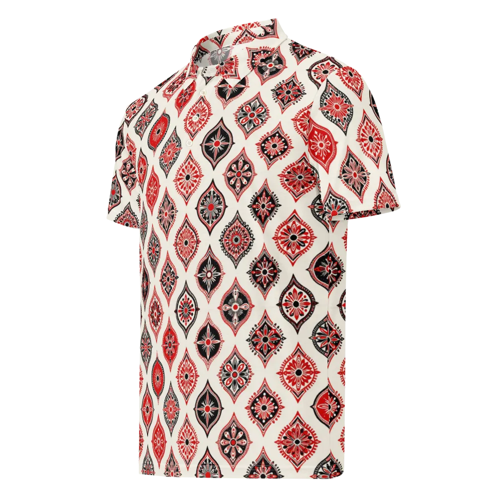 Ruby Caravan on Men's Slim Fit Polo Shirt — Left Front