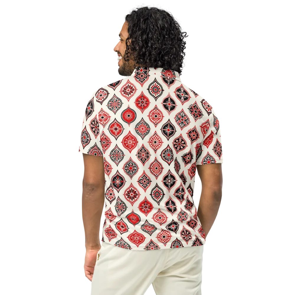 Ruby Caravan on Men's Slim Fit Polo Shirt — Back
