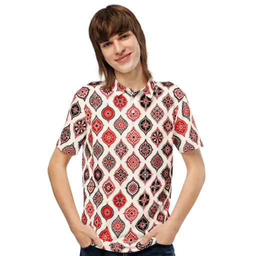 Ruby Caravan on a Men's Slim Fit Polo Shirt