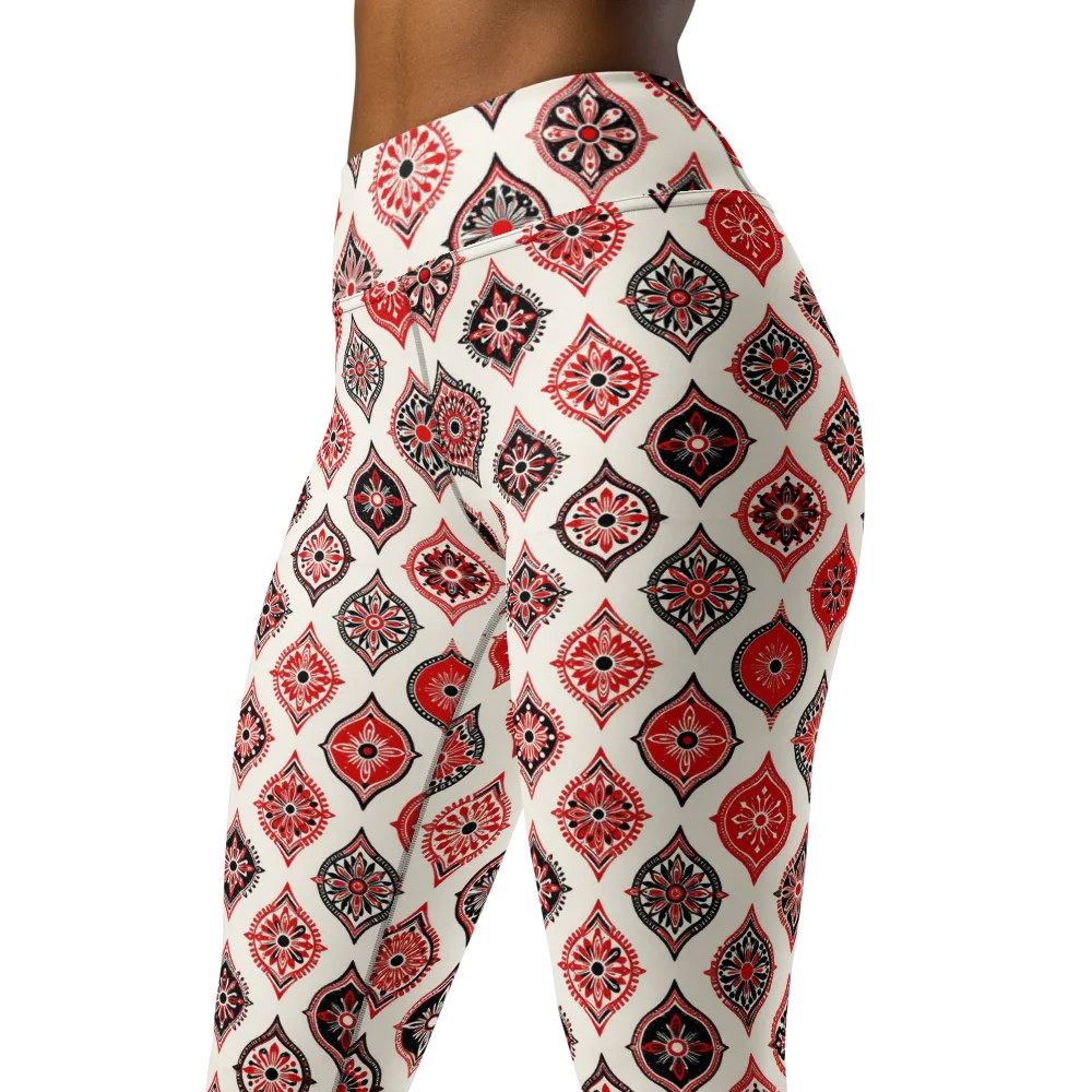Ruby Caravan on Yoga Leggings — Left Front