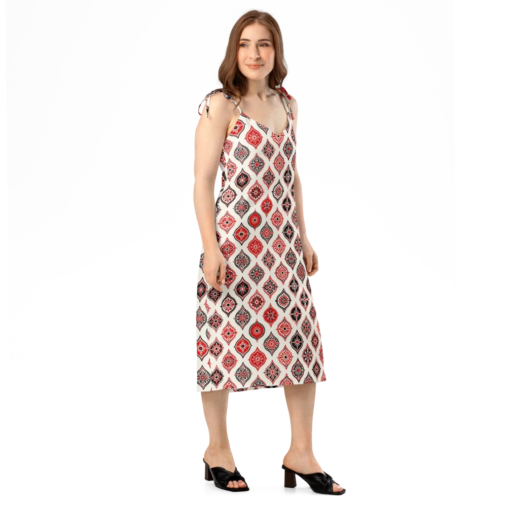 Ruby Caravan on Slip Dress — Right Front