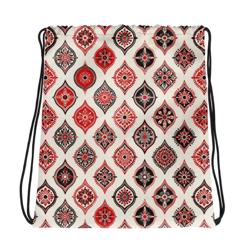 Ruby Caravan on a Drawstring Bag