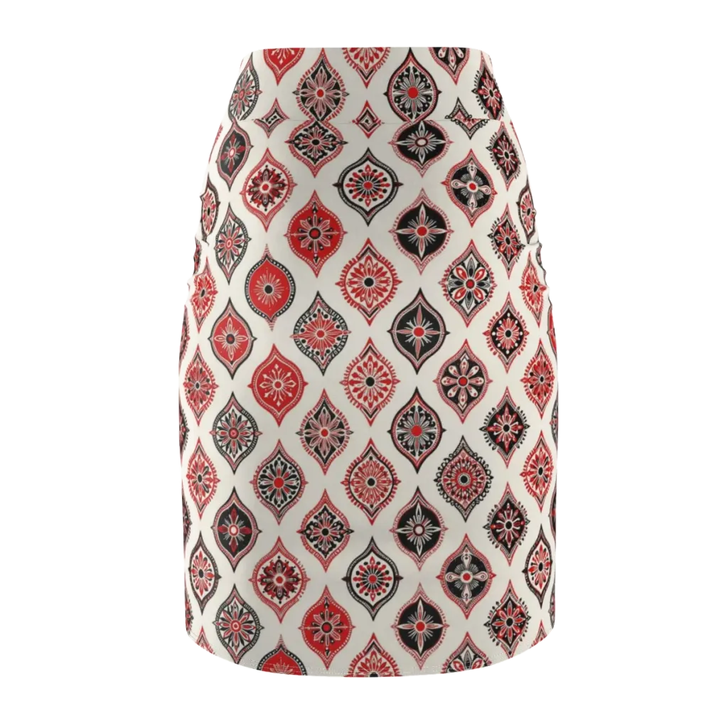 Ruby Caravan on Pencil Skirt — Back