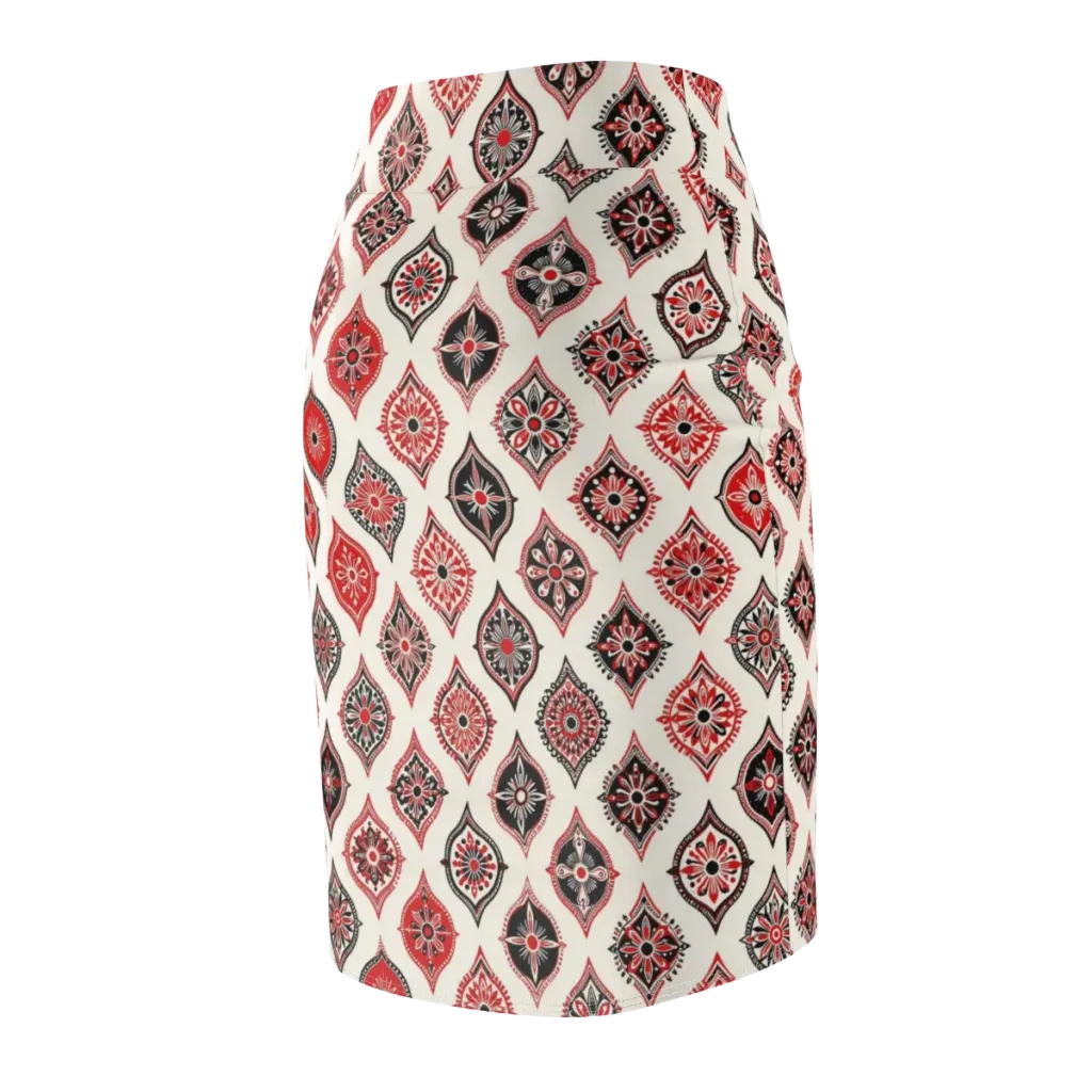 Ruby Caravan on Pencil Skirt — Back Side