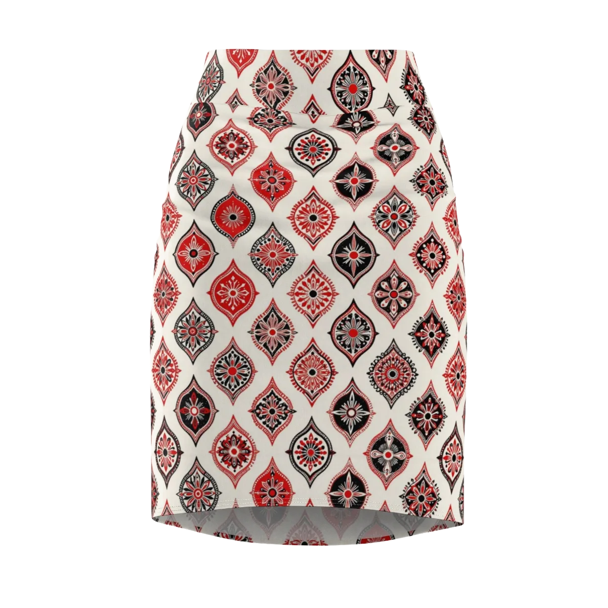 Ruby Caravan on Pencil Skirt — Front