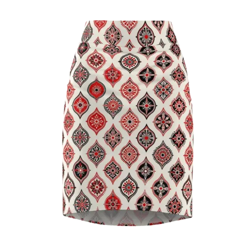 Ruby Caravan on a Pencil Skirt