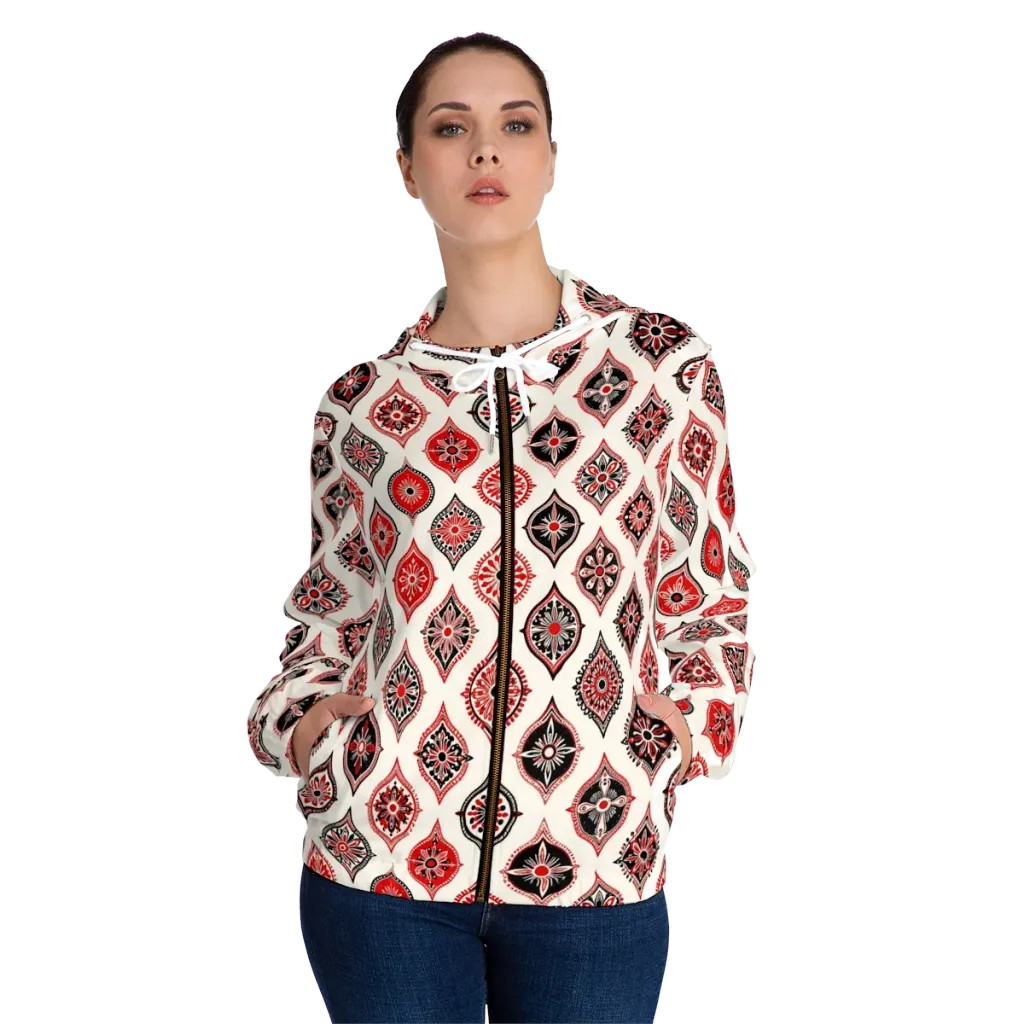 Ruby Caravan on Women's Full-Zip Hoodie — Front On Person