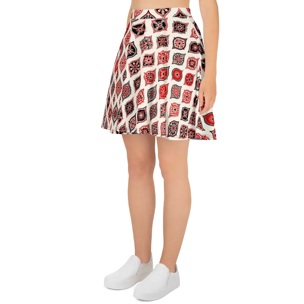 Ruby Caravan on Skater Skirt — Left