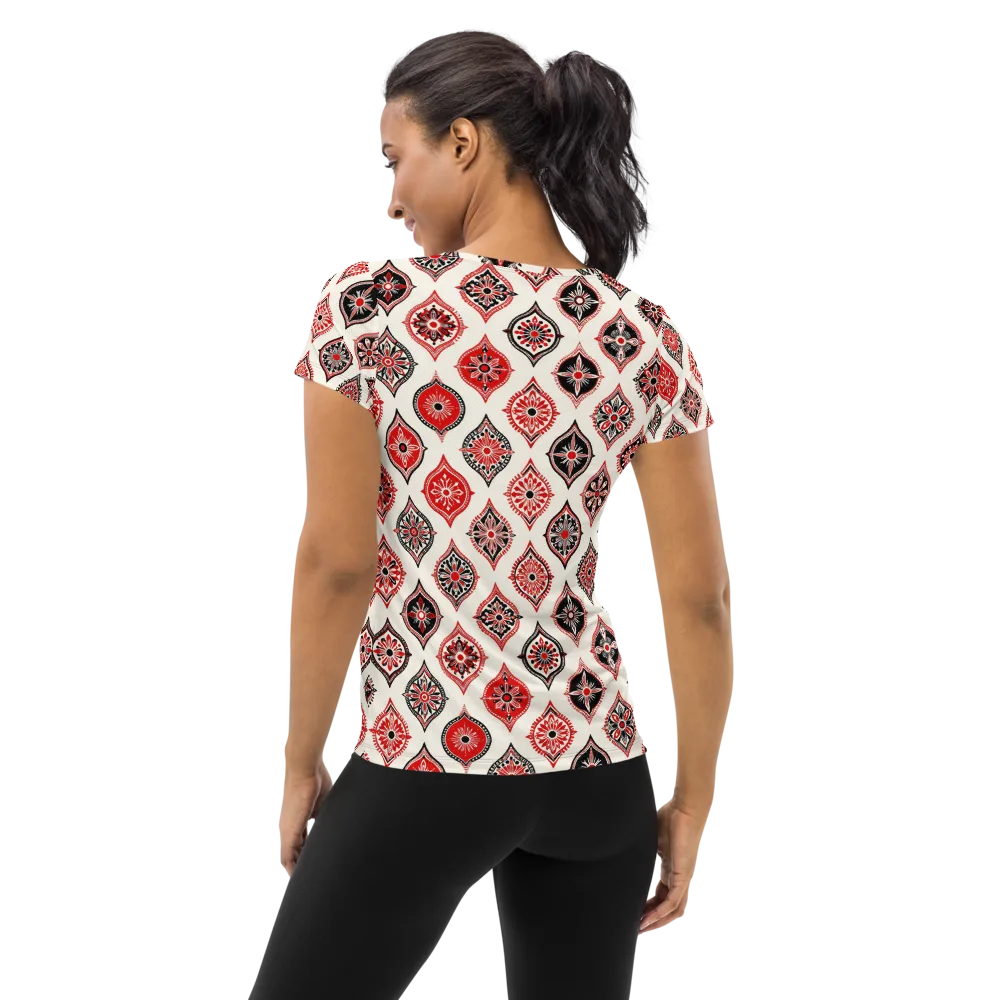 Ruby Caravan on Women's Athletic T-Shirt — Back