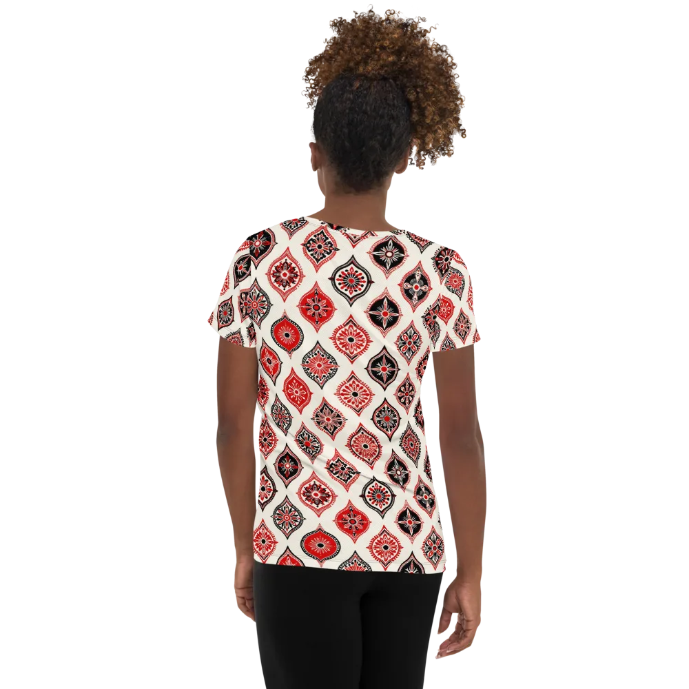 Ruby Caravan on Women's Athletic T-Shirt — Back