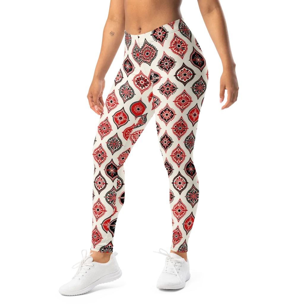 Ruby Caravan on Leggings — Left Front