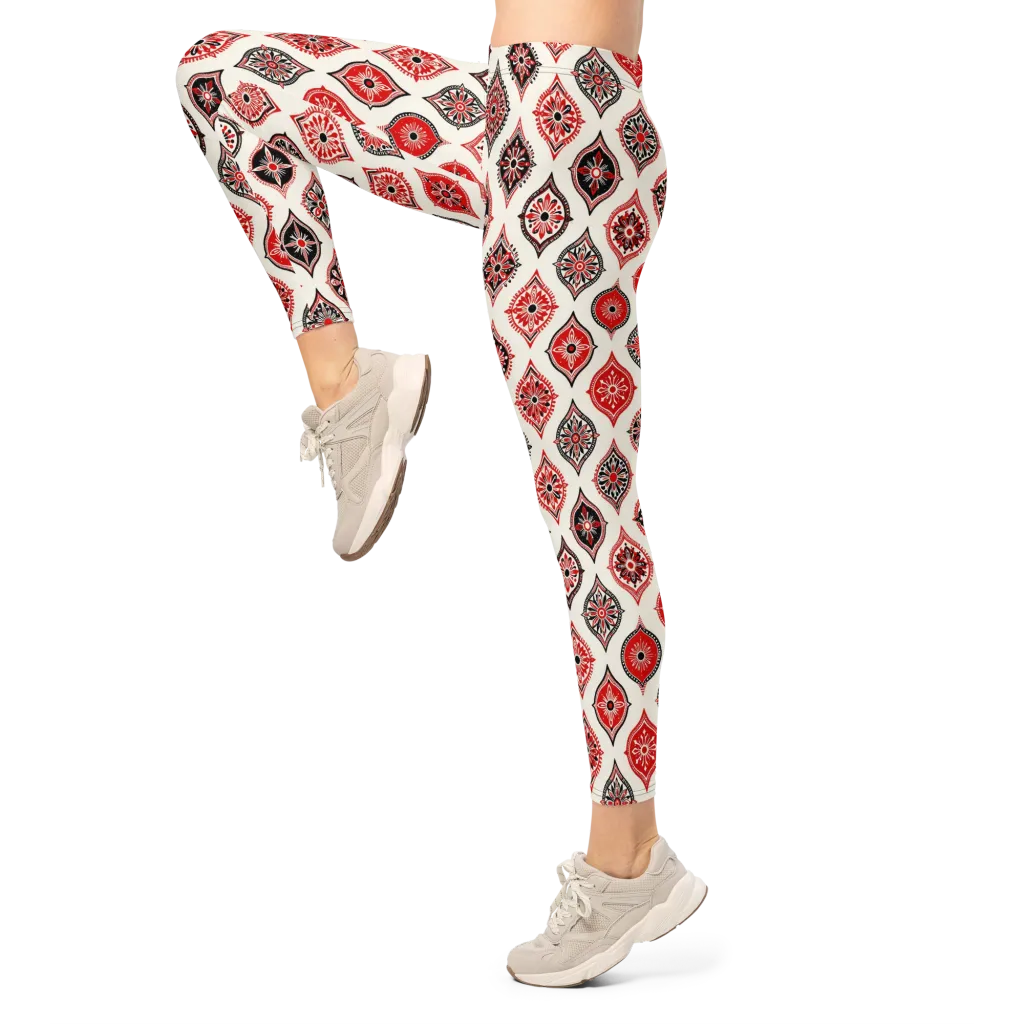 Ruby Caravan on Leggings — Left